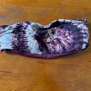 Purple Abstract Print Strapless Bikini